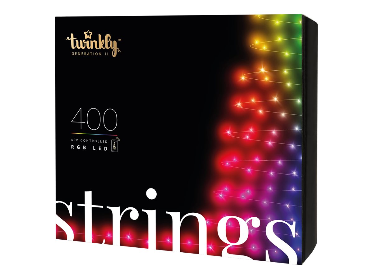 Twinkly|Strings Smart LED Lights 400 RGB (Multicolor), 32m, Black wire|RGB – 16M+ colors
