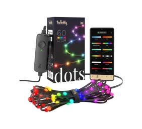 Twinkly|Dots Smart LED Lights 60 RGB (Multicolor), USB Powered, 3m, Black|RGB – 16M+ colors