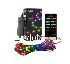 Twinkly|Dots Smart LED Lights 60 RGB (Multicolor), USB Powered, 3m, Black|RGB – 16M+ colors