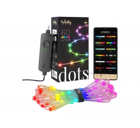 Twinkly|Dots Smart LED Lights 60 RGB (Multicolor), USB Powered, 3m, Transparent|RGB – 16M+ colors