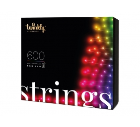 Twinkly|Strings Smart LED Lights 600 RGB (Multicolor), 48m, Black wire|RGB – 16M+ colors
