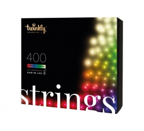 Twinkly|Strings Smart LED Lights 400 RGBW (Multicolor + White), 32m, Black wire|RGBW – 16M+ colors + Warm white