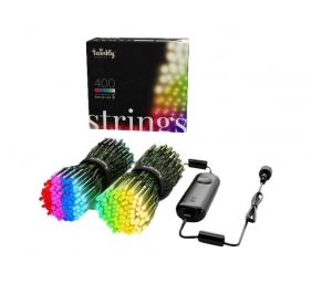 Twinkly|Strings Smart LED Lights 400 RGBW (Multicolor + White), 32m, Black wire|RGBW – 16M+ colors + Warm white