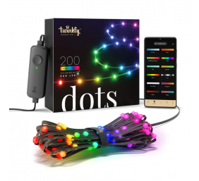 Twinkly Dots Smart LED 200 RGB, 10m, Black wire|Multicolor