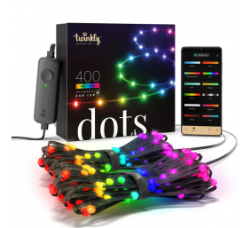 Twinkly Dots Smart LED 400 RGB, 20m, Black wire|Multicolor