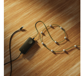 Twinkly Candies 100 Pearl-shaped RGB LEDs, Green Wire, USB-C