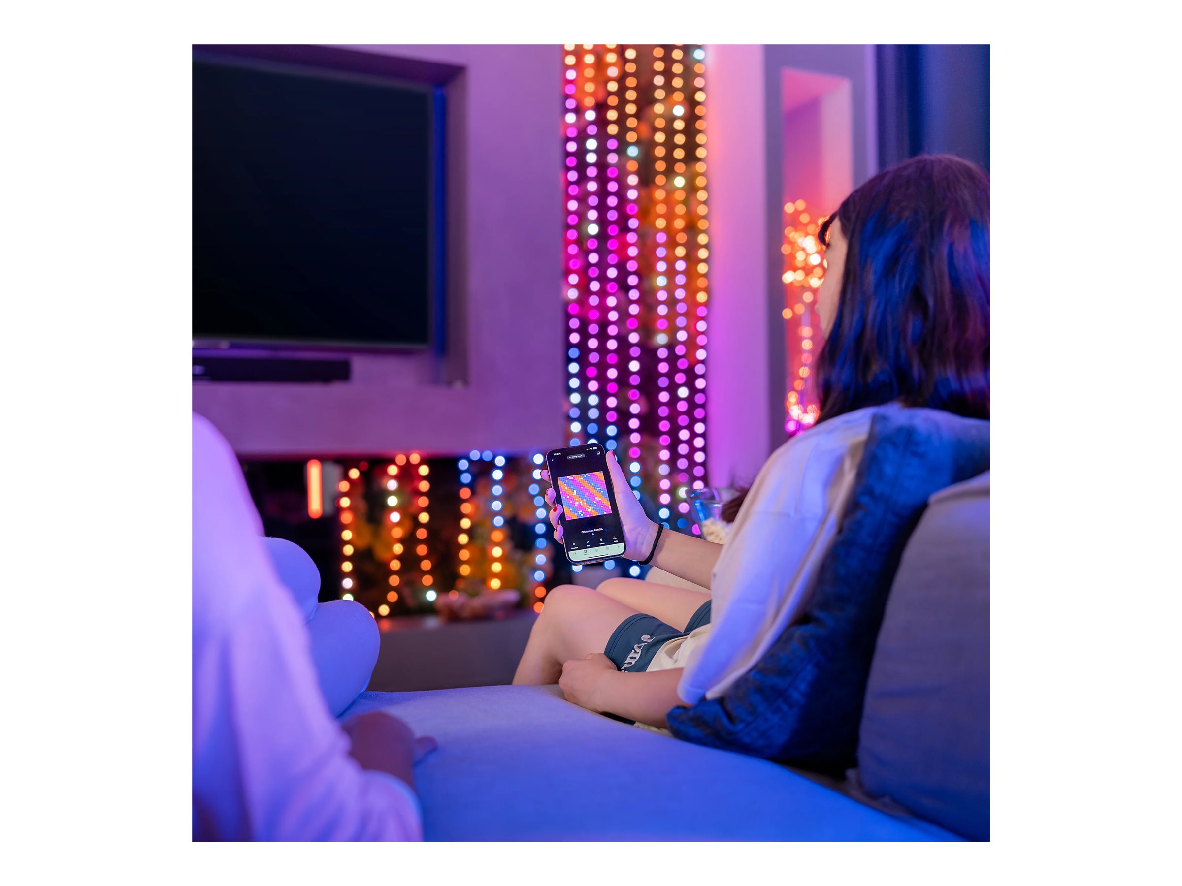 Twinkly Candies 200 Pearl-shaped RGB LEDs, Green Wire, USB-C
