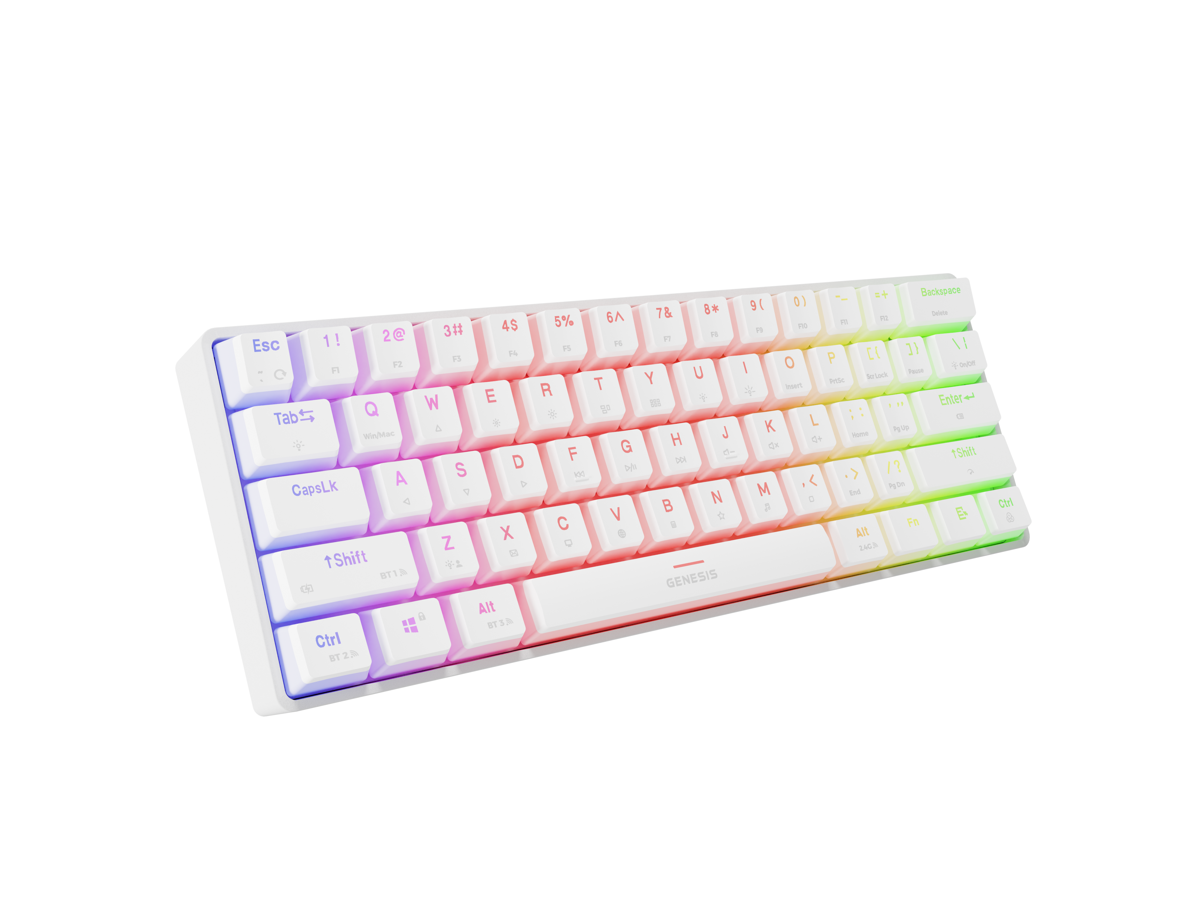 Genesis THOR 660 G2 | Gaming keyboard | Wireless/Wired | US | White | 2.4 GHz, Bluetooth, USB | Linear