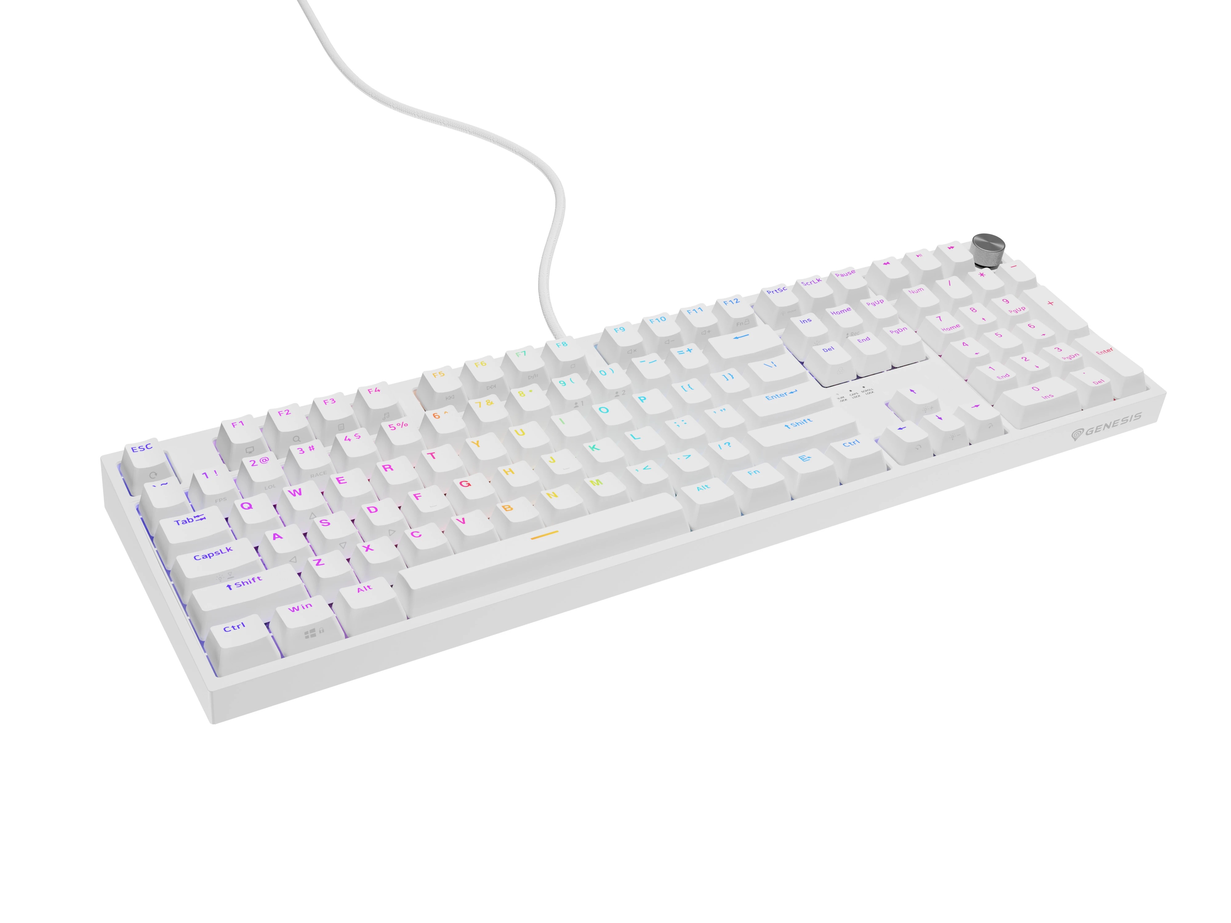 Genesis Thor 404 | Mechanical Gaming Keyboard | Wired | US | White | USB | Outemu Peach Silent