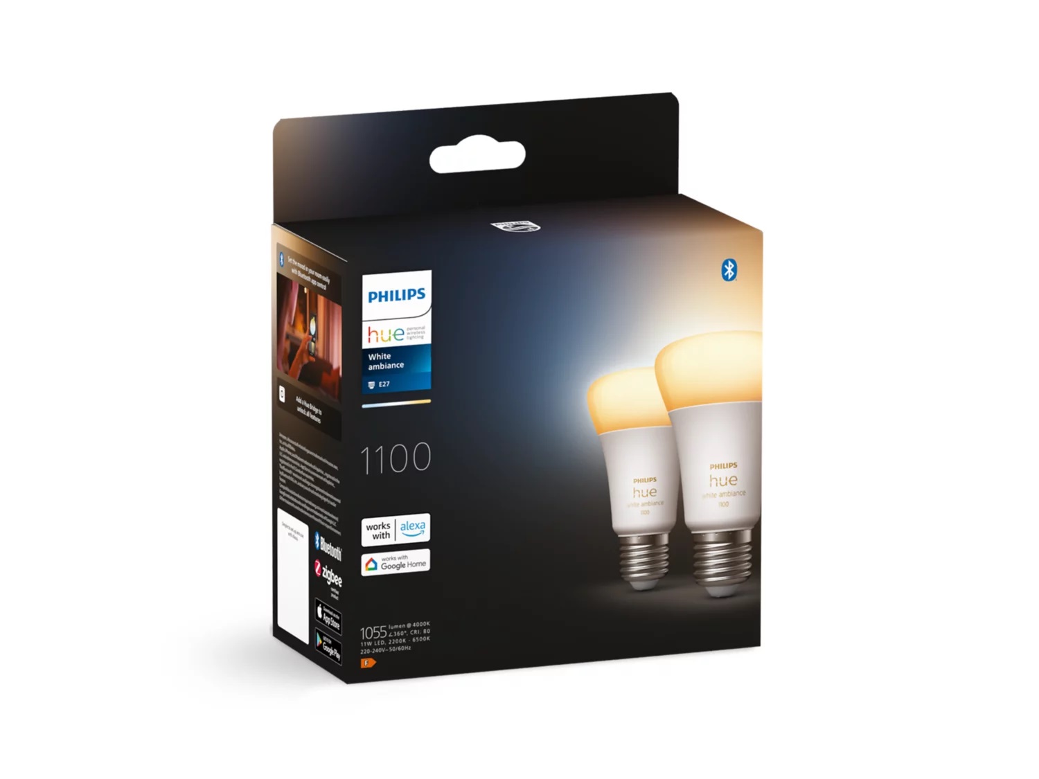 WA 11W A60 E27 2pcs pack | E27 | 11 W | Warm to cool white 2200K-6500K | Bluetooth and Zigbee