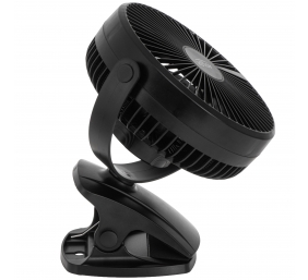 Adler Rechargeable Clip-on Desk Fan | AD 7342 | Table Fan | Black | Diameter 15.5 cm | Number of speeds 3 | Oscillation | 5 W