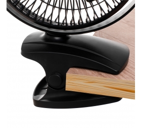 Adler Rechargeable Clip-on Desk Fan | AD 7342 | Table Fan | Black | Diameter 15.5 cm | Number of speeds 3 | Oscillation | 5 W