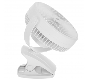 Adler Rechargeable Clip-on Desk Fan | AD 7342 | Table Fan | White | Diameter 15.5 cm | Number of speeds 3 | Oscillation | 5 W