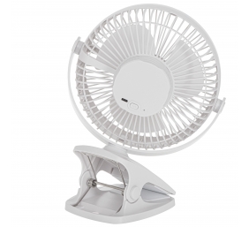 Adler Rechargeable Clip-on Desk Fan | AD 7342 | Table Fan | White | Diameter 15.5 cm | Number of speeds 3 | Oscillation | 5 W