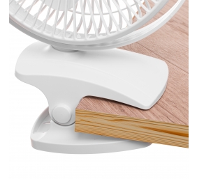 Adler Rechargeable Clip-on Desk Fan | AD 7342 | Table Fan | White | Diameter 15.5 cm | Number of speeds 3 | Oscillation | 5 W