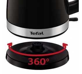 TEFAL Kettle | KO150F30 Delfini Vision | Electric | 2400 W | 1.5 L | Plastic | 360° rotational base | Black/Stainless steel