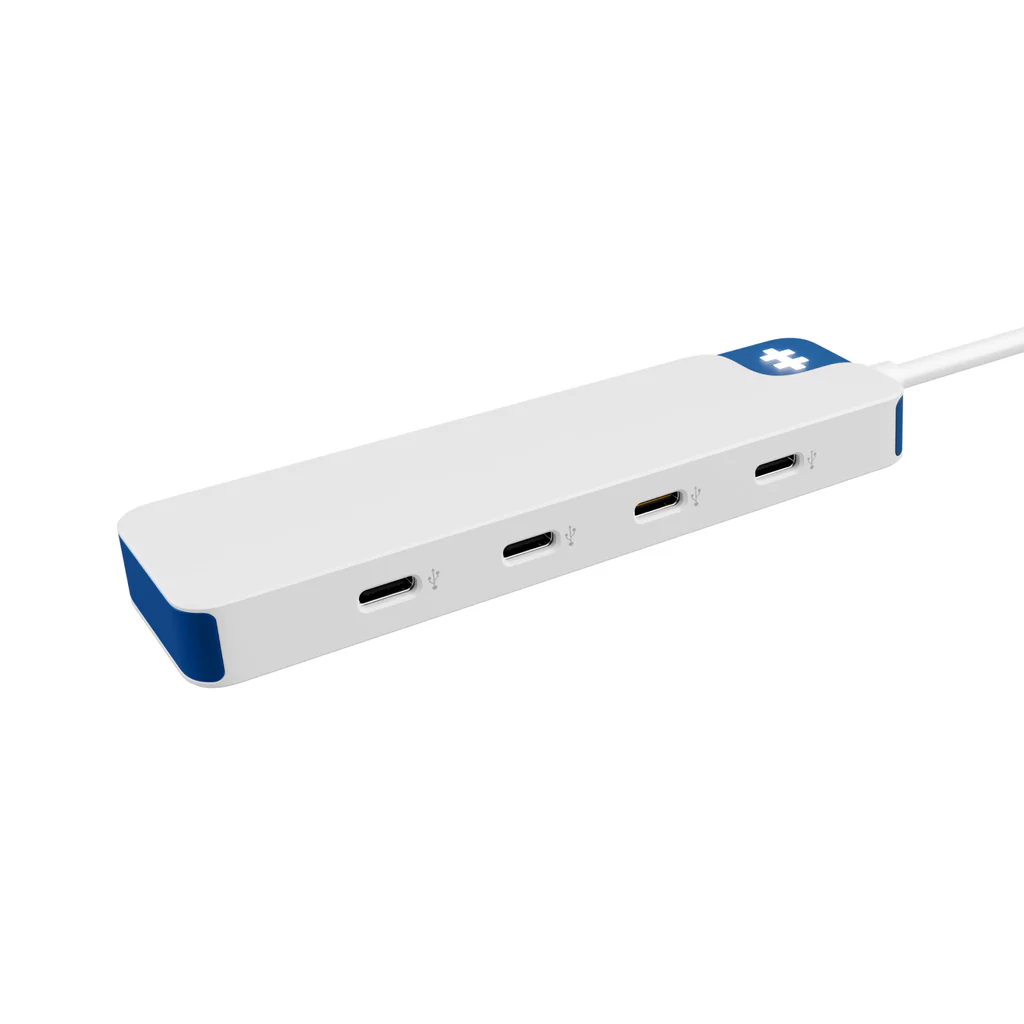 Hyper HyperDrive Flex 4 Port USB-C Hub, White/Blue | HD5201BUGL