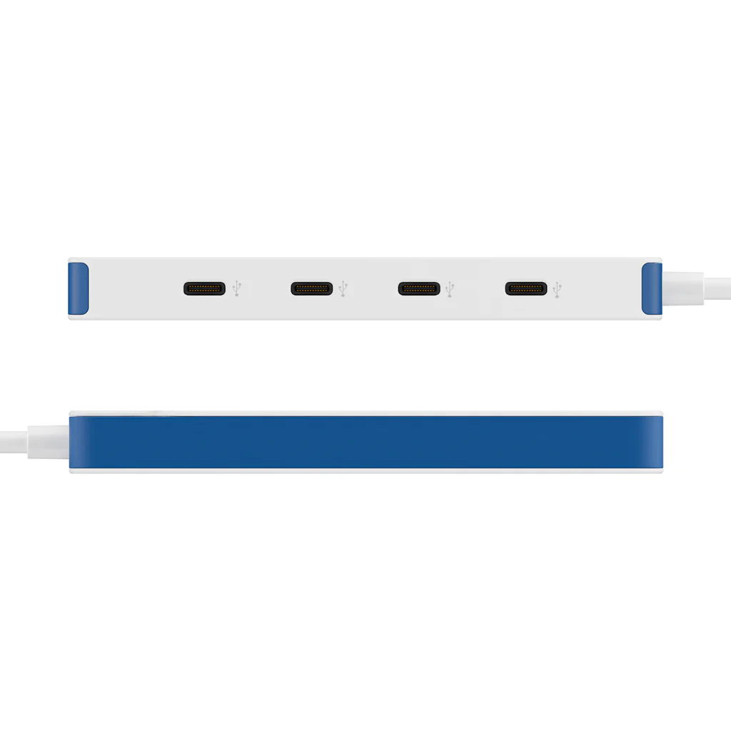 Hyper HyperDrive Flex 4 Port USB-C Hub, White/Blue | HD5201BUGL