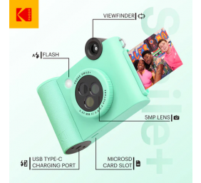 Kodak SMILE+ Momentinis fotoaparatas, 2x3'', Žalia