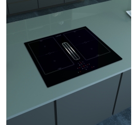 CATA | AS 600 | Induction hob with built-in hood | 59 cm | Number of burners/cooking zones 4 | Black | Touch
