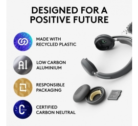 Logitech Zone Wireless 2 UC Belaidės ausinės, USB-C, USB-C Bluetooth receiver, Graphite