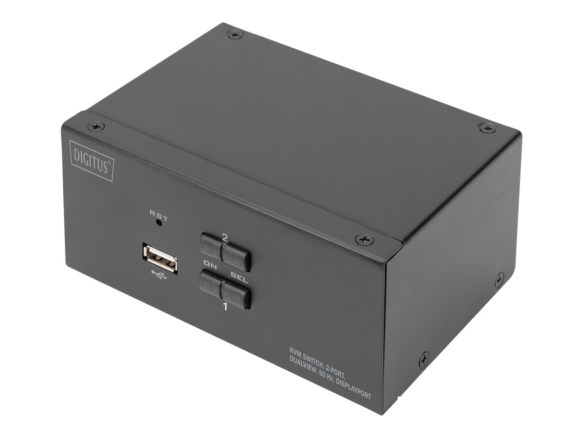 Digitus KVM Switch, 2-Port, Dual Display, 4K, DisplayPort | DS-12862