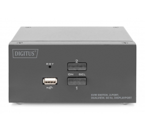Digitus KVM Switch, 2-Port, Dual Display, 4K, DisplayPort | DS-12862