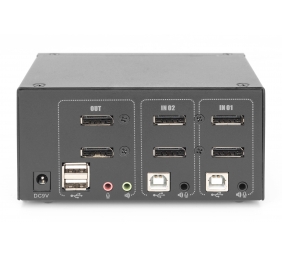 Digitus KVM Switch, 2-Port, Dual Display, 4K, DisplayPort | DS-12862