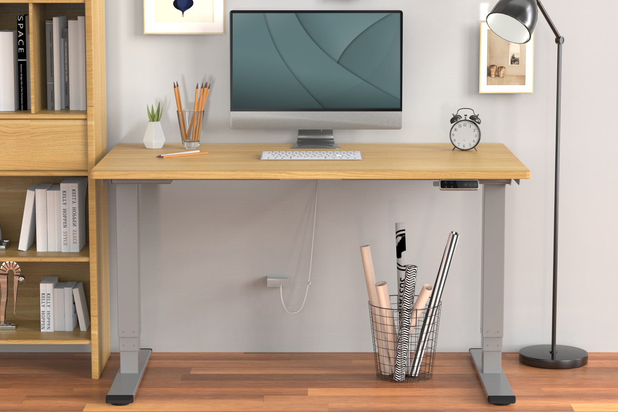 Digitus Floor stand | DA-90435  Electrical Table Frame | Height adjustment | Maximum weight (capacity) 100 kg | Grey