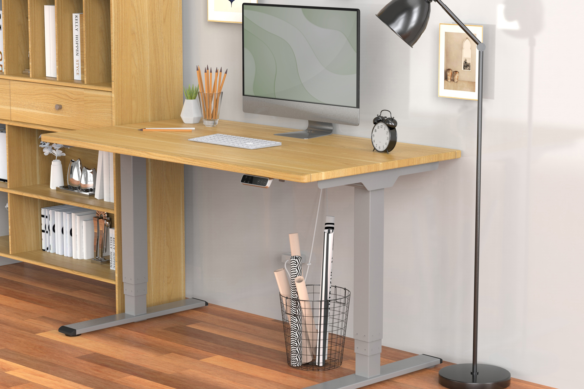 Digitus Floor stand | DA-90435  Electrical Table Frame | Height adjustment | Maximum weight (capacity) 100 kg | Grey