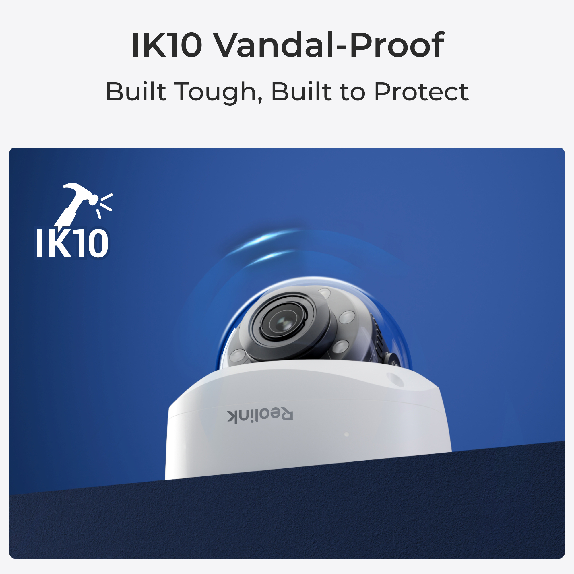 Reolink | 4K PoE IK10 Camera with 5X Optical Zoom | P437 | Dome | 8 MP | 2.7-13.5mm | IP67 | H.265 | Micro SD, Max. 256 GB