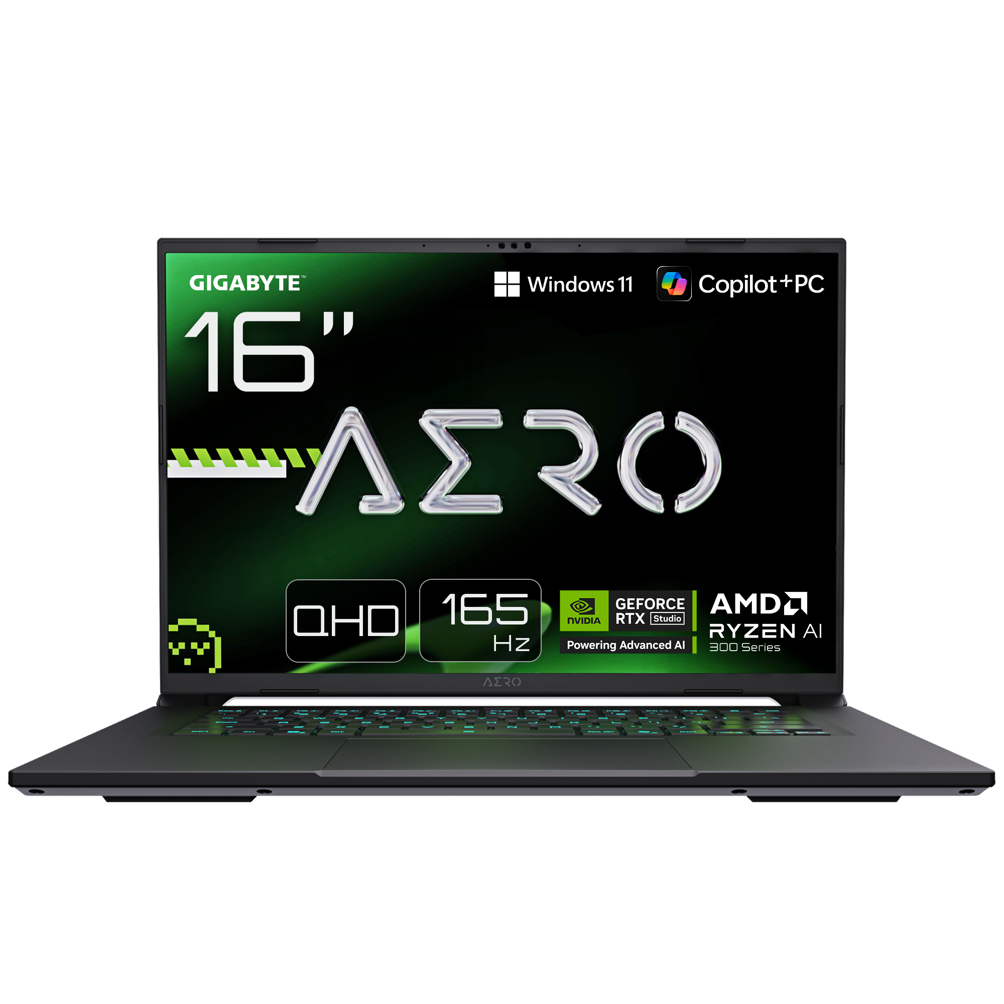Gigabyte AERO X16 1VH-93EEC64AH | 16 " | IPS | AMD Ryzen Al 7 | 350 | 32 GB | DDR5 | Solid-state drive capacity 1000 GB | NVIDIA GeForce RTX 5060 | GDDR7 | 8 GB | Windows 11 Home | 802.11ax | Bluetooth version 5.2 | Keyboard language US international | Ke