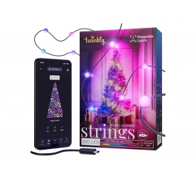 Twinkly Candies 200 Pearl-shaped RGB LEDs, Green Wire, USB-C