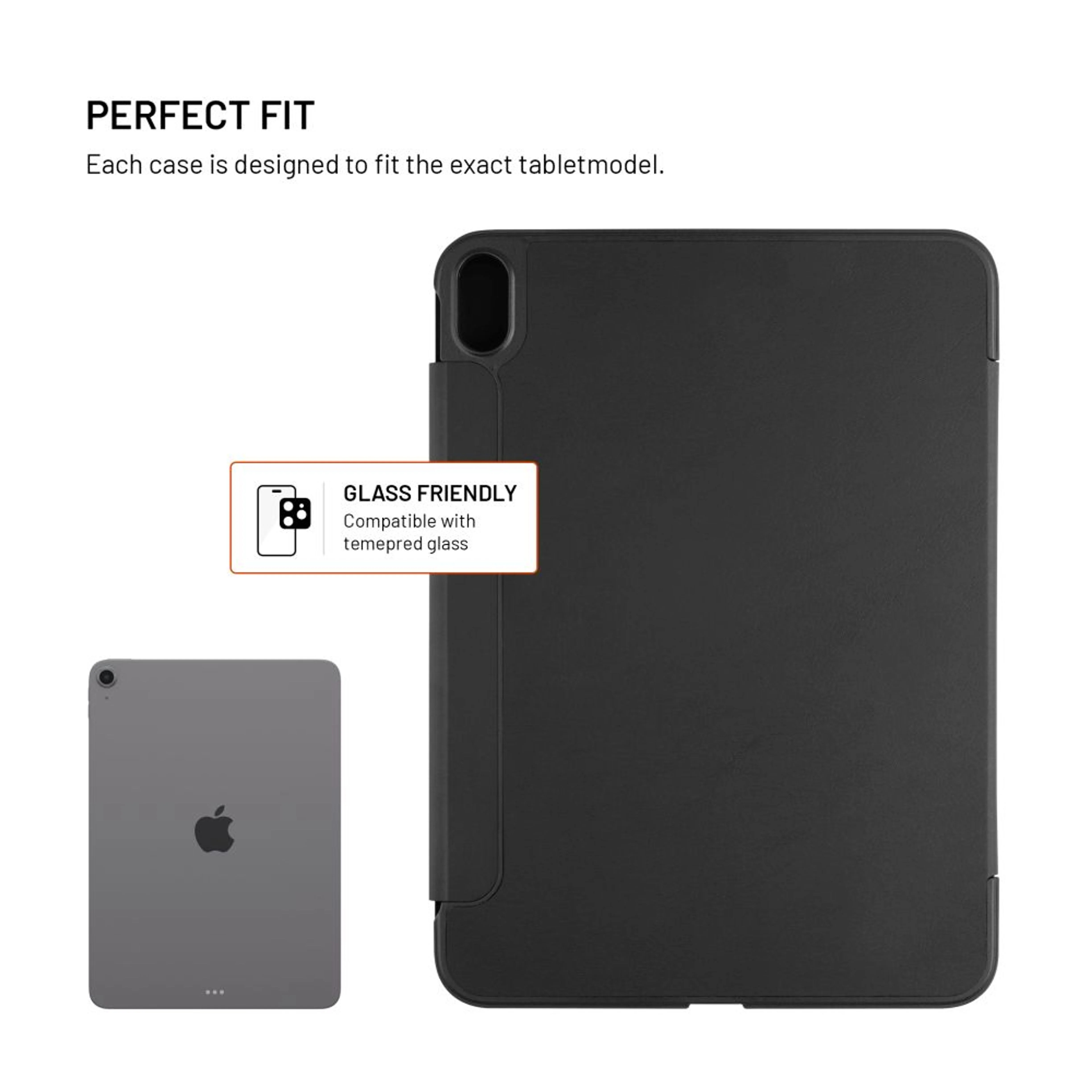 Fixed | Trinity Case | 10.9-11 " | Cover | Apple iPad 10.9" (2022)/iPad 11" (2025) | Black