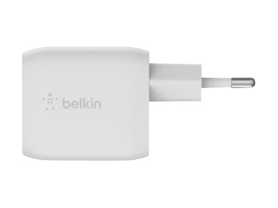 Belkin Dual USB-C GaN Wall Charger with PPS 45W | WCH011vfWH