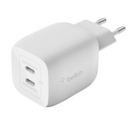 Belkin Dual USB-C GaN Wall Charger with PPS 45W | WCH011vfWH