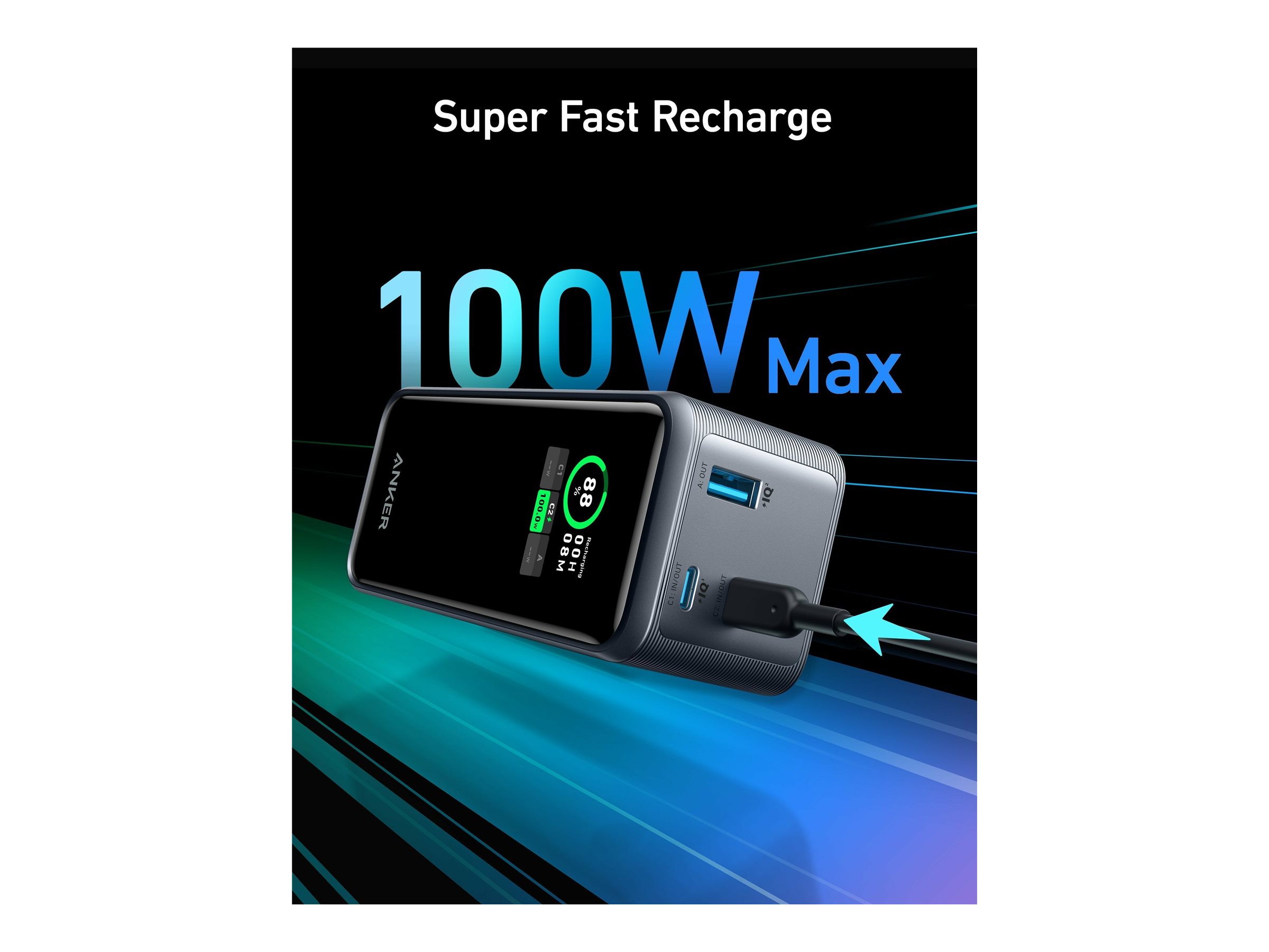 Anker Soundcore Power Bank, 200 W | Prime | 20000 mAh | Black
