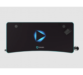 Onex | Gaming Desk w/Cup holder, headset hook, Gamepad holder, Full coverage mouse pad | GD1200H | Black