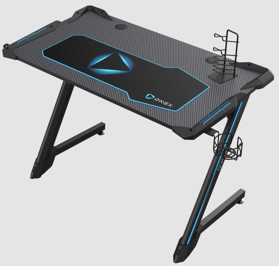 Onex | RGB Gaming Desk w/Cup holder, headset hook, Gamepad holder, 114cm(w) | GD1200Z | Black