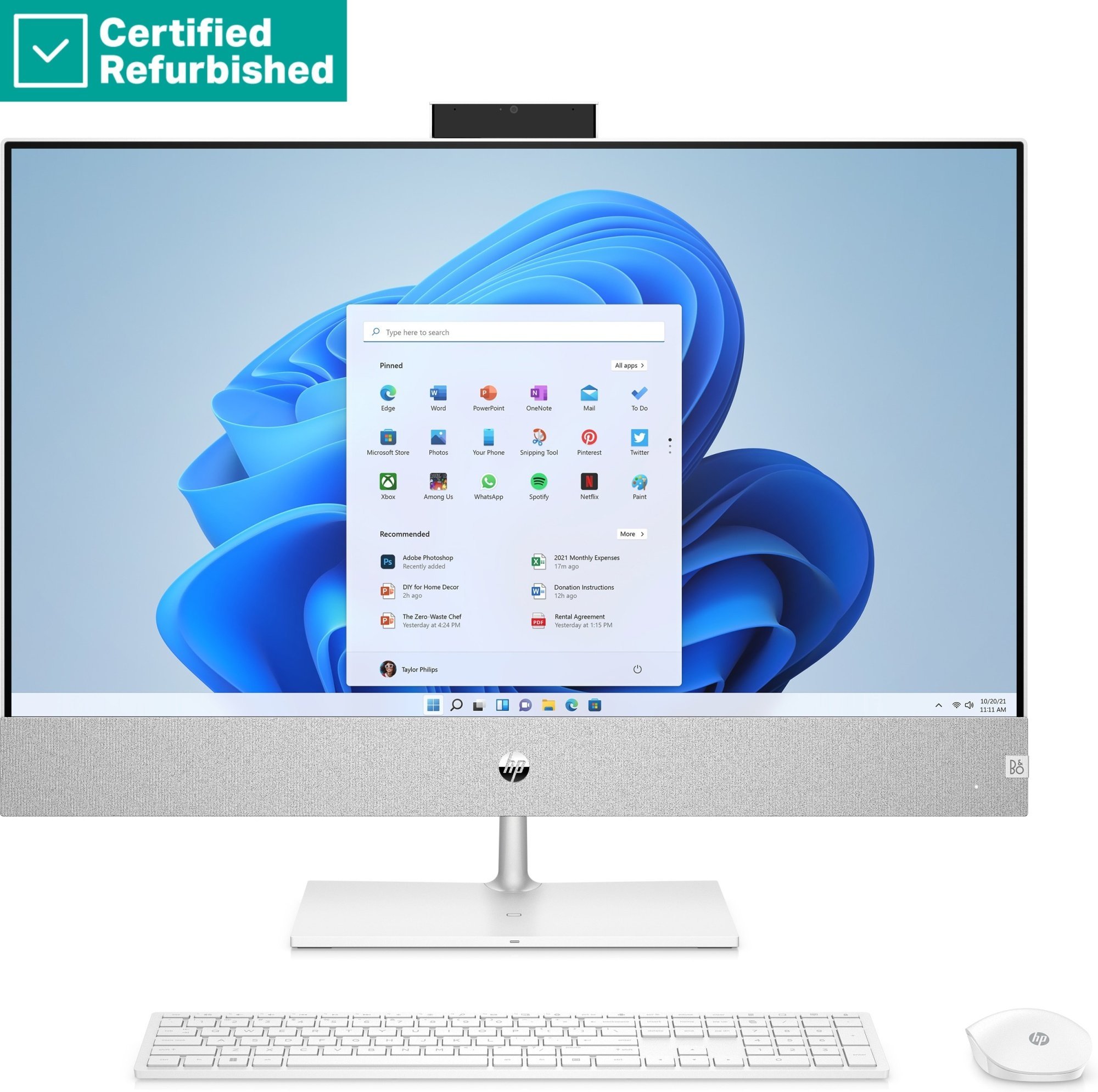 RENEW GOLD HP Pavilion AIO All-In-One 27-ca2006nf - i7-13700T, 16GB, 512GB SSD, 27 FHD Touch Glossy, GeForce RTX 3050 4GB, 5MP IR Cam, Snowflake White, Win 11 Home, 1 years