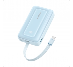 Anker | Power Bank with Built-In USB-C Cable | A1688031 | 10000 mAh | 30W Output | Blue