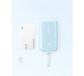 Anker | Power Bank with Built-In USB-C Cable | A1688031 | 10000 mAh | 30W Output | Blue