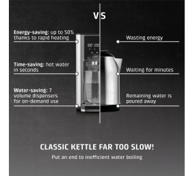 Caso Turbo hot water dispenser | HW 620 | Water Dispenser | 2600 W | 2.5 L | Plastic/Stainless Steel | Black/Stainless Steel
