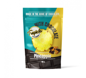 Tropicks Džiovinti ananasai su juoduoju šokoladu 100 g