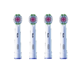 Oral-B | Replaceable toothbrush heads | EB18-4 3D White Pro | Heads | For adults | Number of brush heads included 4 | White