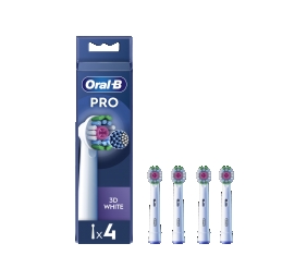 Oral-B | Replaceable toothbrush heads | EB18-4 3D White Pro | Heads | For adults | Number of brush heads included 4 | White