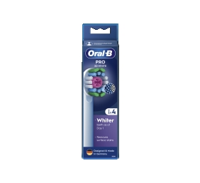 Oral-B | Replaceable toothbrush heads | EB18-4 3D White Pro | Heads | For adults | Number of brush heads included 4 | White