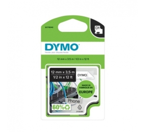 Dymo 16957 (S0718040) D1 Lanksti nailono juostelė 12mm x 3.5m, Black on White