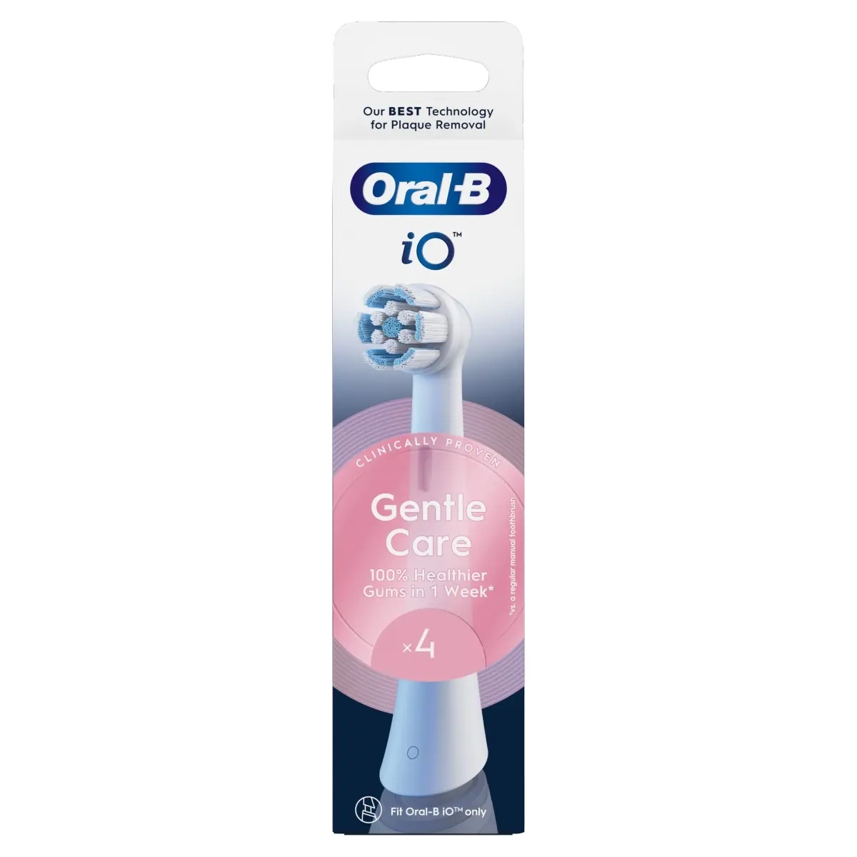 Oral-B | Replaceable toothbrush heads | iO Gentle Care | Heads | For adults | Number of brush heads included 4 | Number of teeth brushing modes Does not apply | White