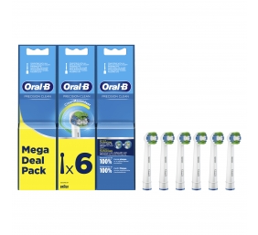 Oral-B | Precision Clean Replaceable Toothbrush Heads | Heads | For adults | Number of brush heads included 6 | White